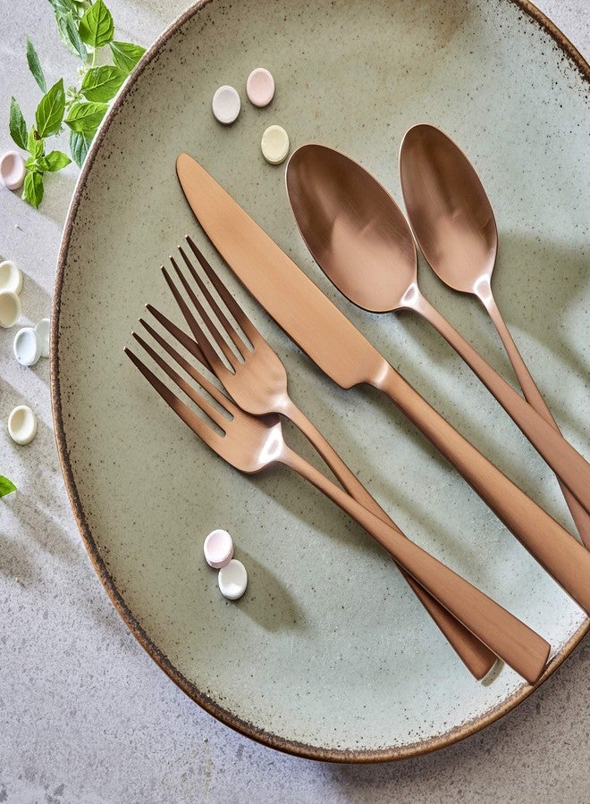 ORNATIVE Rena 20 Piece Matte Copper Flatware Set, Service for 4 - Image 4